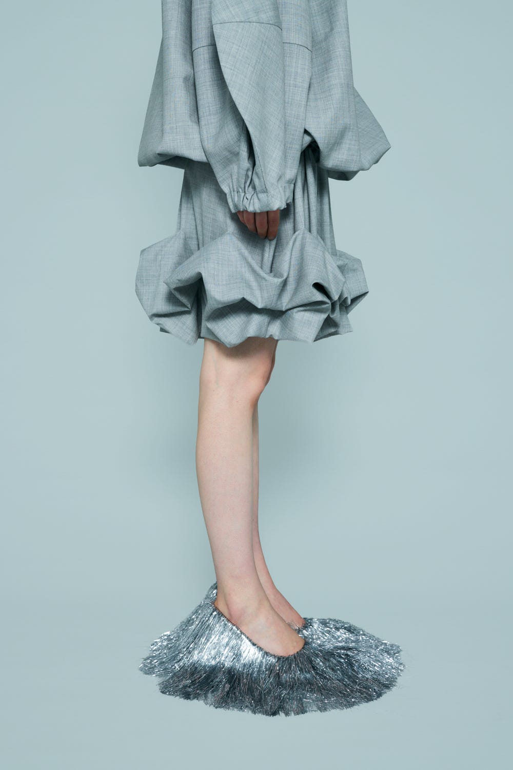 ROLL-UP DRAPE SHORT-PANTS T.GRY 38