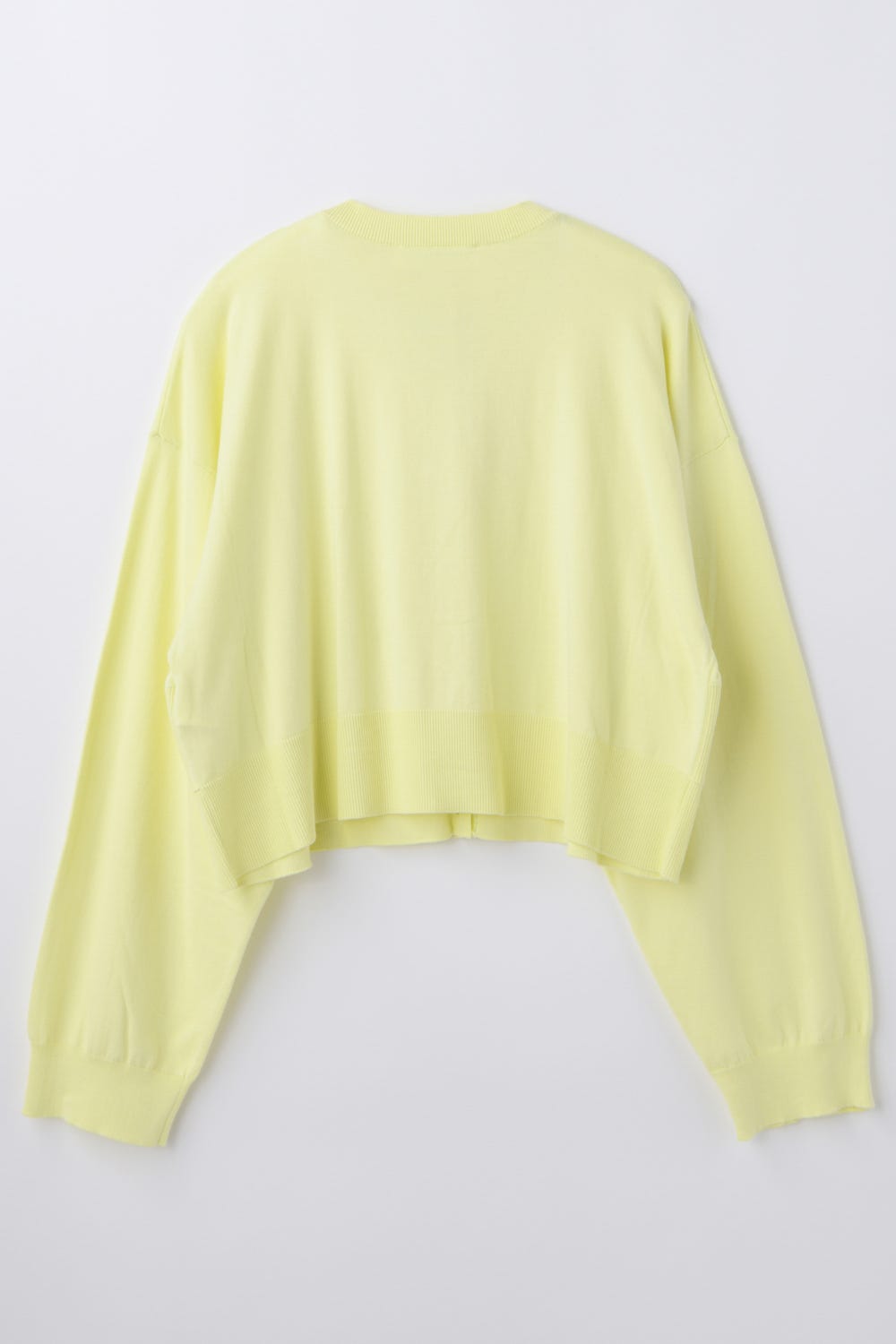 LAYERED-LIKE-HEM CARDIGAN L/YEL 38