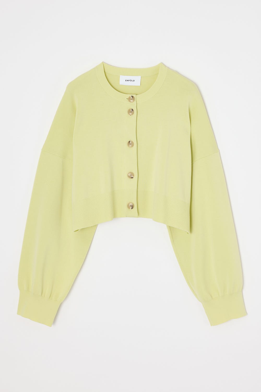 CREW-NECK CARDIGAN L/YEL 38