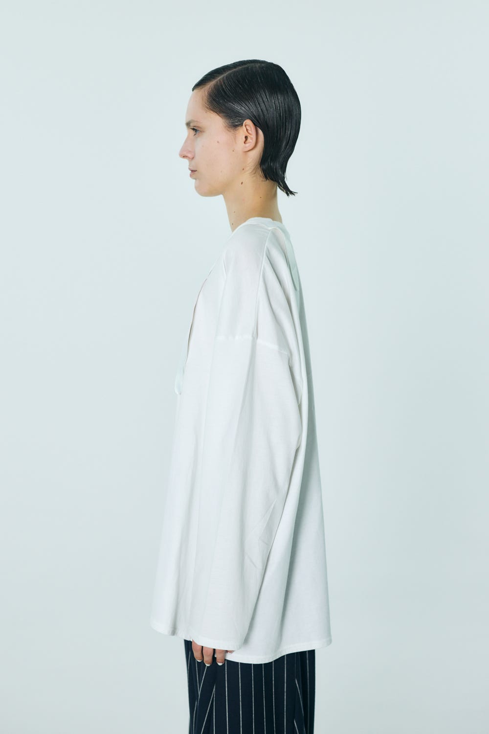 CUTLERY MOTIF LONG-SLEEVE T-SHIRT WHT 38