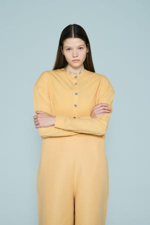 エンフォルドトップス新品 25SS】ENFOLD エンフォルド / APPLIQUE LONG-SLEEVES T-SHIRT / T