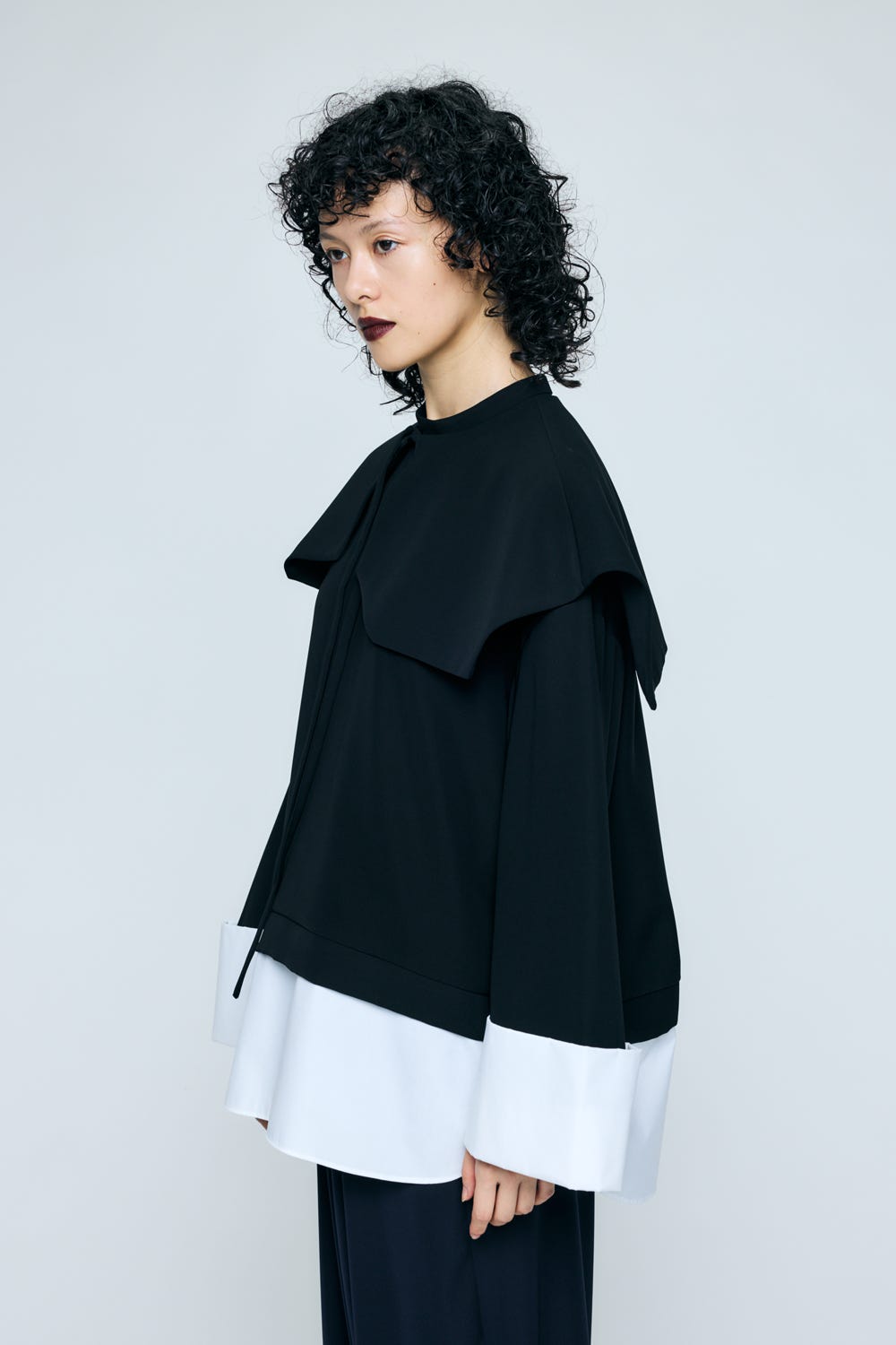 DOUBLE CUFFS BOX PULLOVER BLK 38