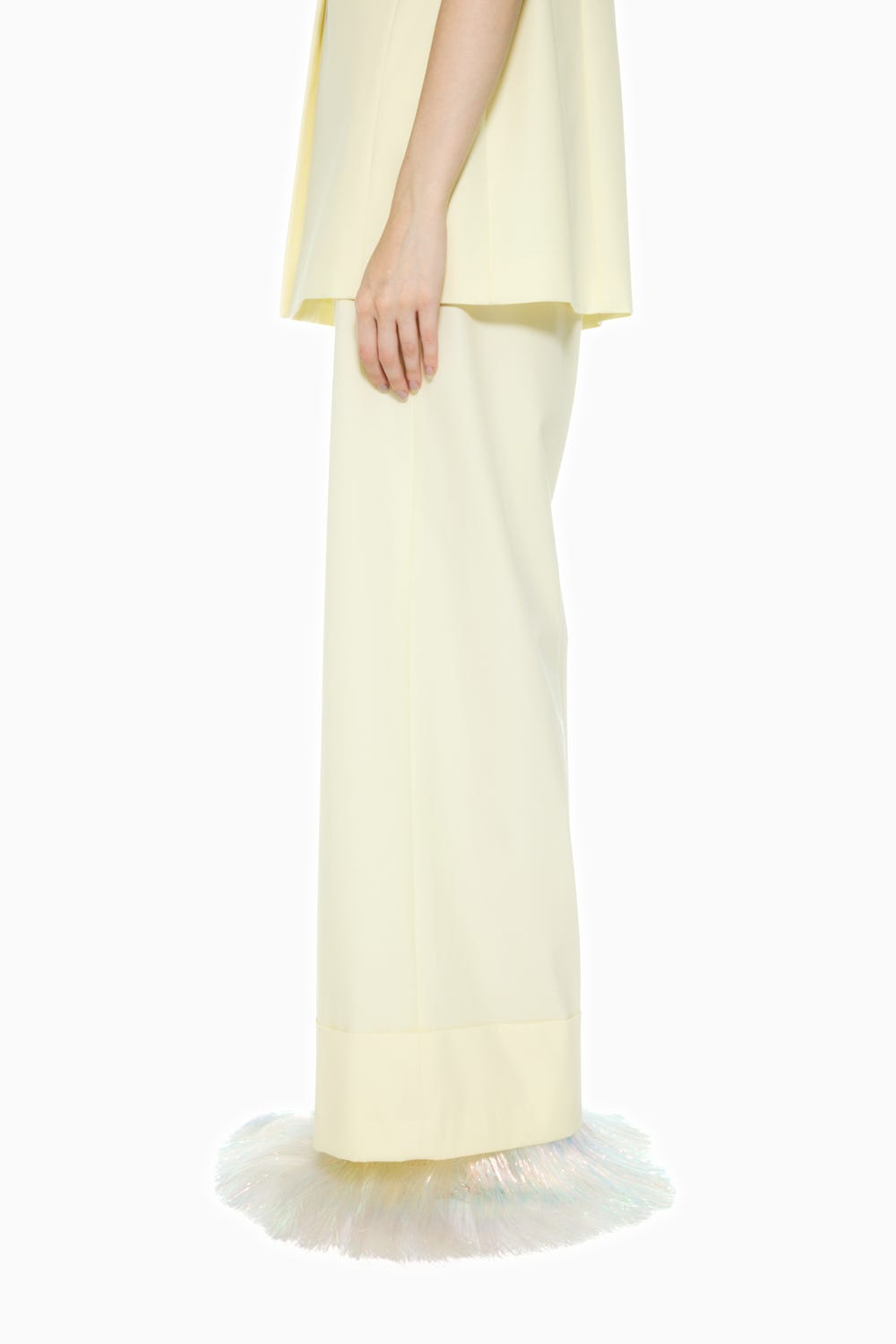 SOLID WIDE TROUSERS ECRU 38