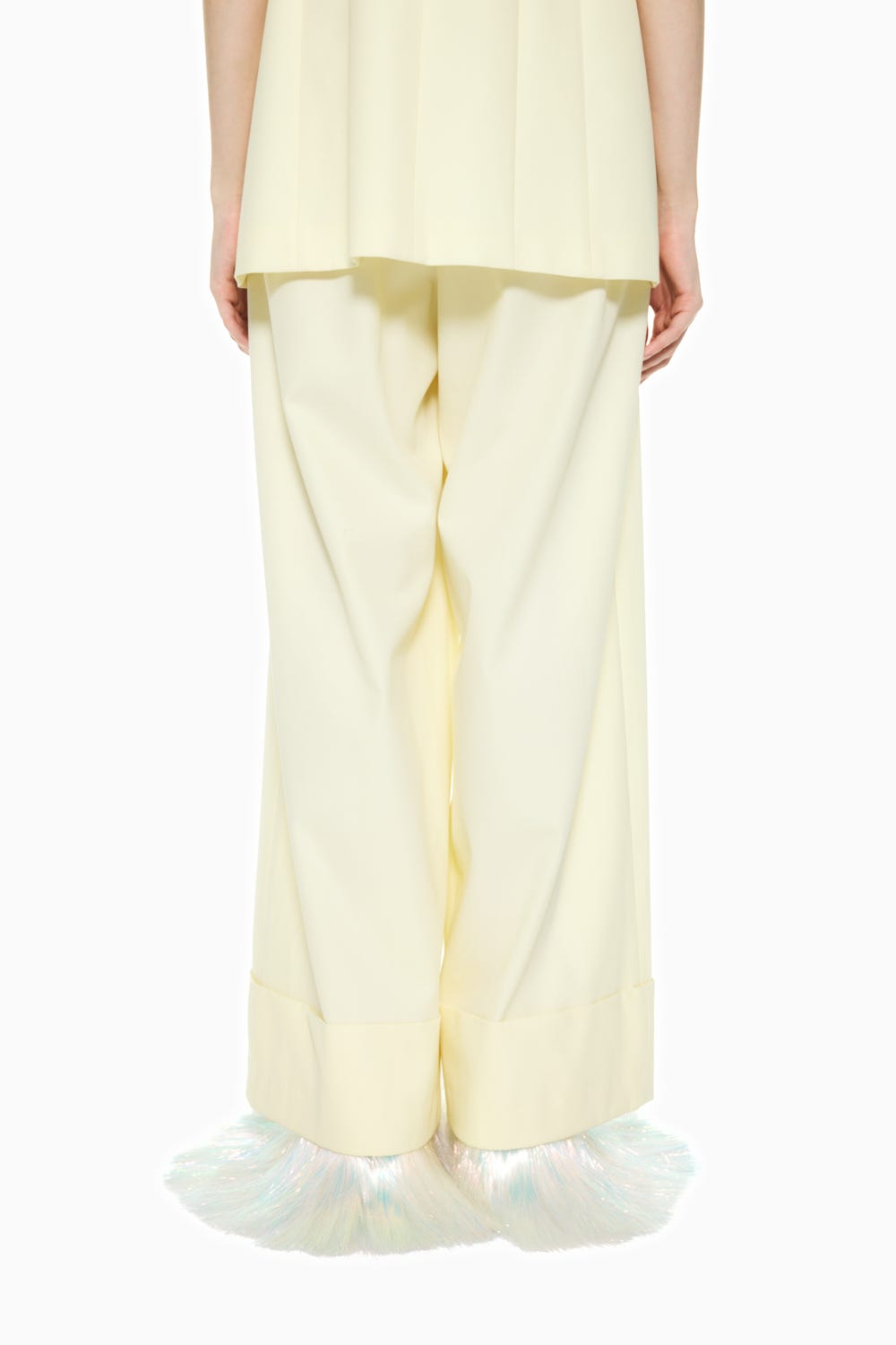 SOLID WIDE TROUSERS ECRU 38