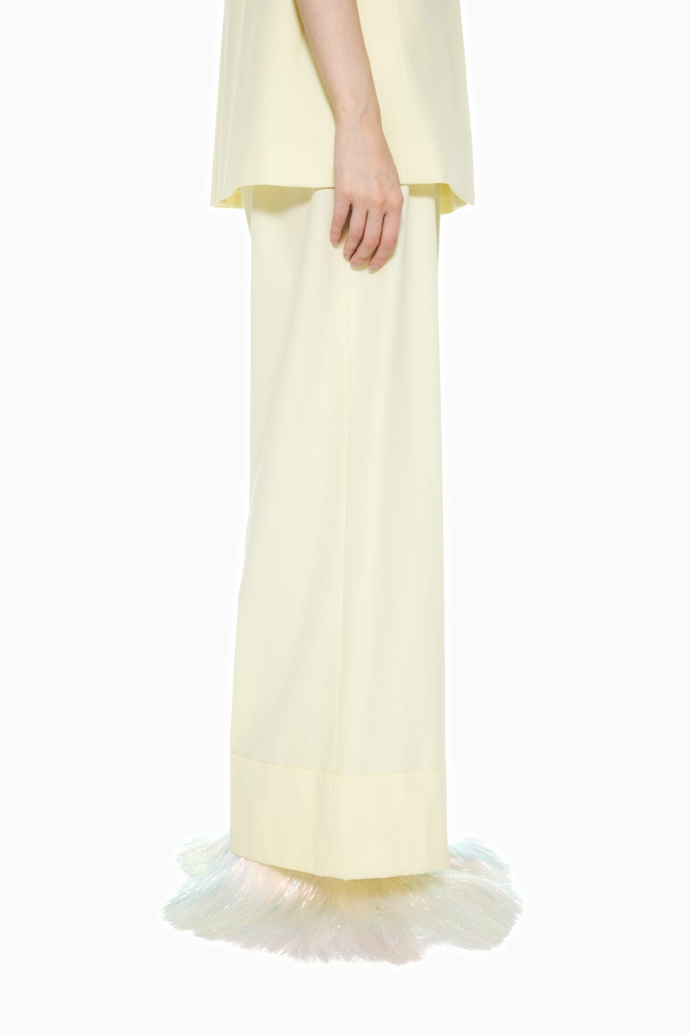 SOLID WIDE TROUSERS ECRU 38