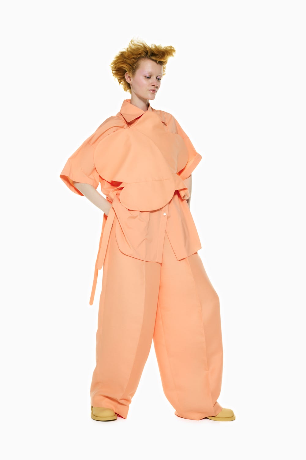 WIDE COCOON TROUSERS L/ORG 36