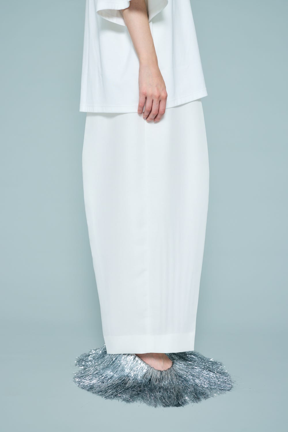 WIDE COCOON TROUSERS WHT 38