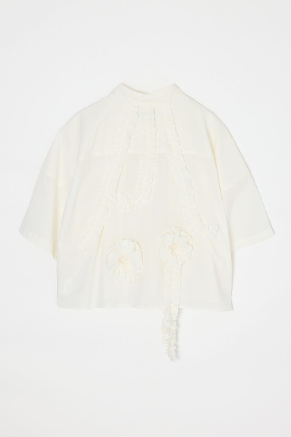 FRILL-BODY SHIRT WHT 38