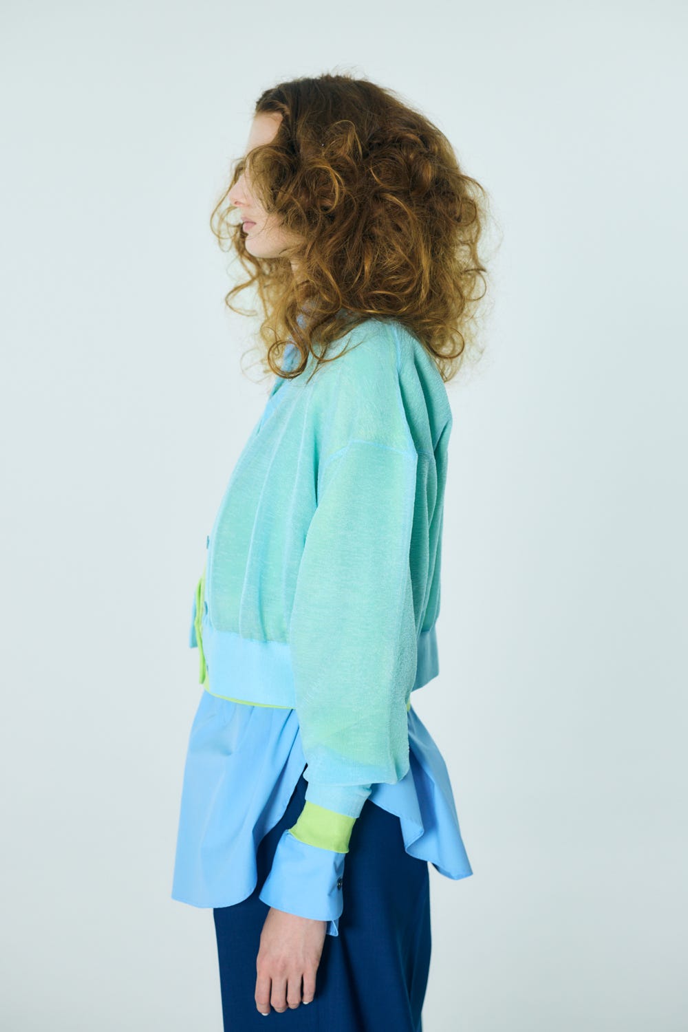 SHEER CARDIGAN L/BLU 38