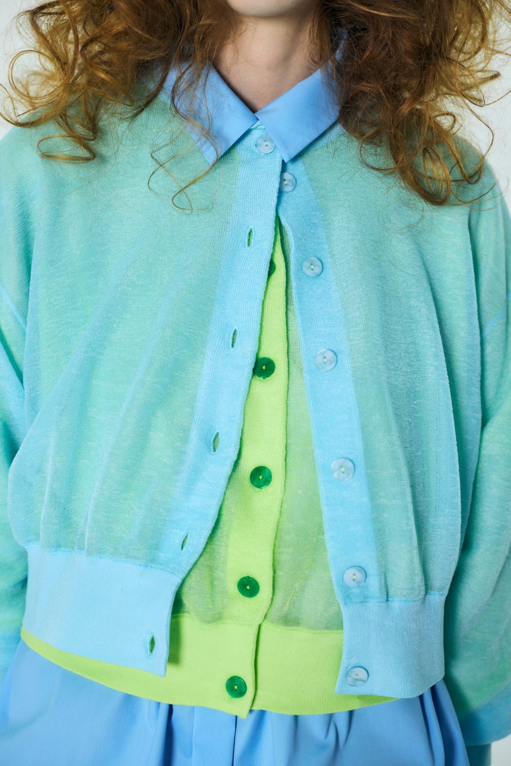 SHEER CARDIGAN L/BLU 38