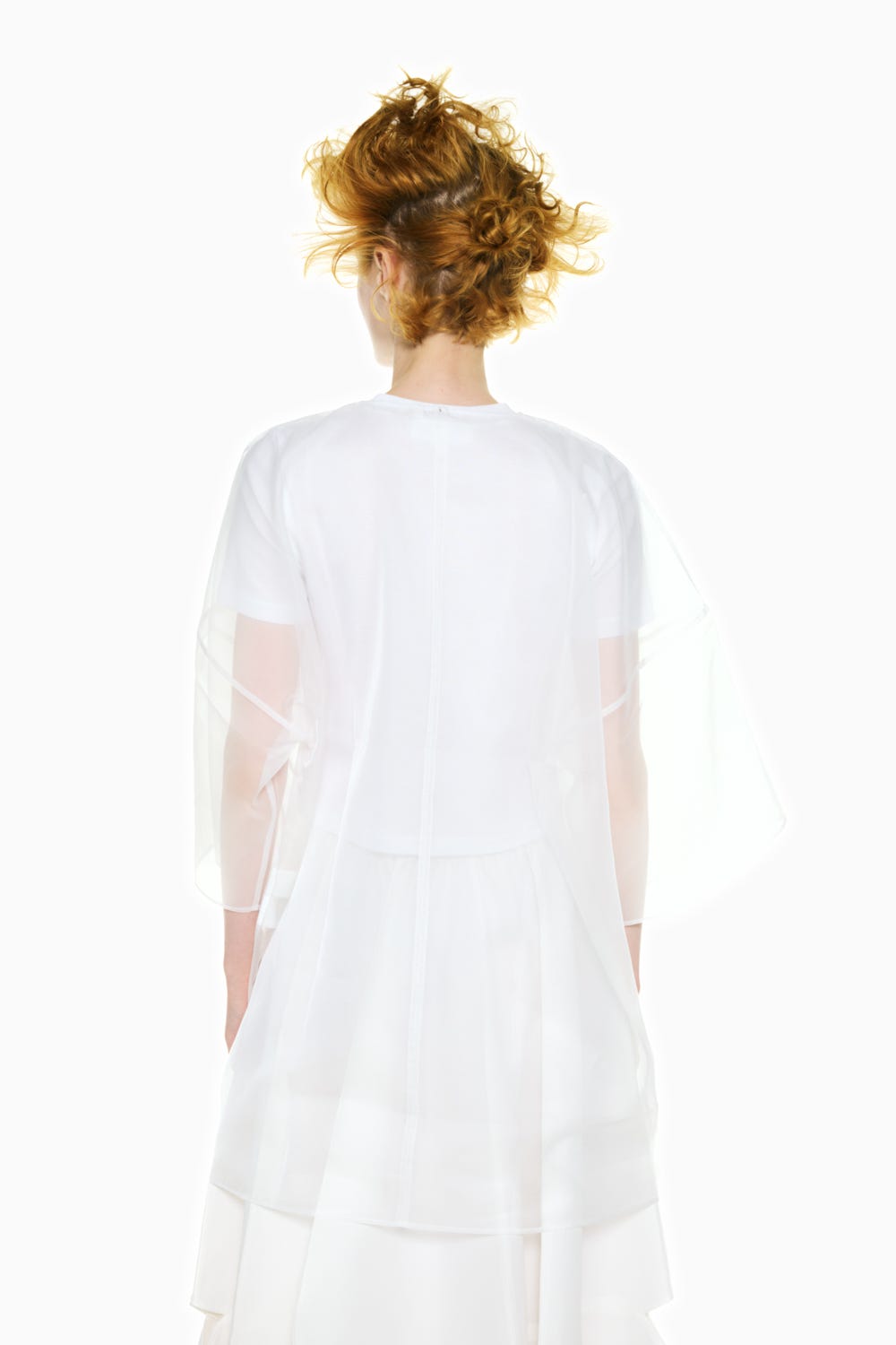 SHEER LAYERED T-SHIRT WHT 38