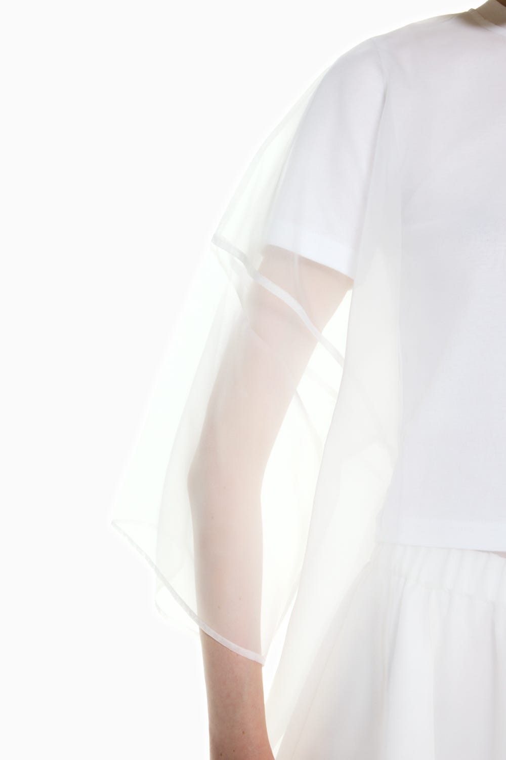 SHEER LAYERED T-SHIRT WHT 38