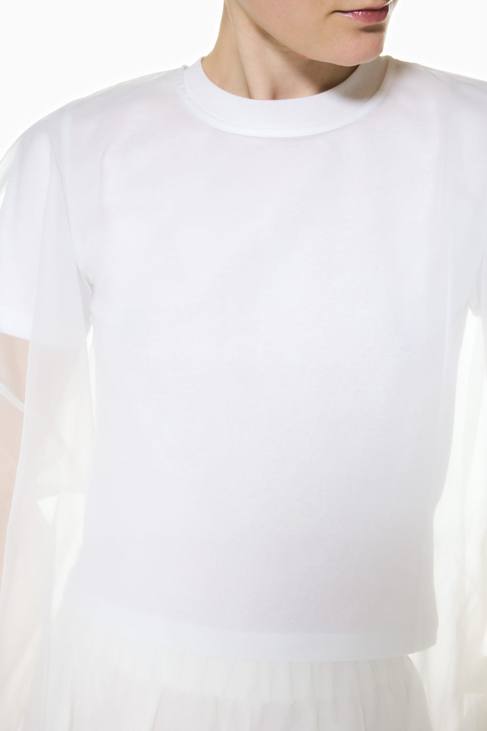 SHEER LAYERED T-SHIRT WHT 38