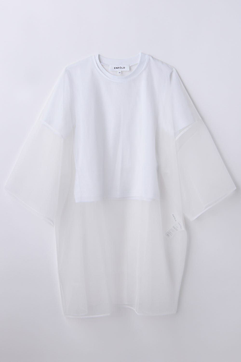 SHEER LAYERED T-SHIRT WHT 38