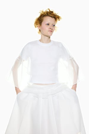 SHEER LAYERED T-SHIRT｜38｜WHT｜CUT AND SEWN｜ENFÖLD OFFICIAL