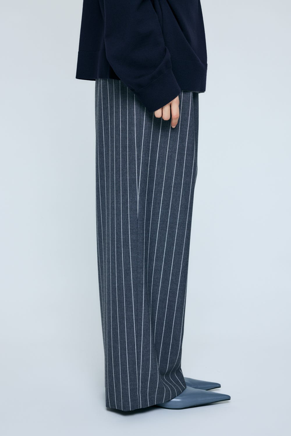 RELAX ELASTIC WIDE-TROUSERS C.GRY 38