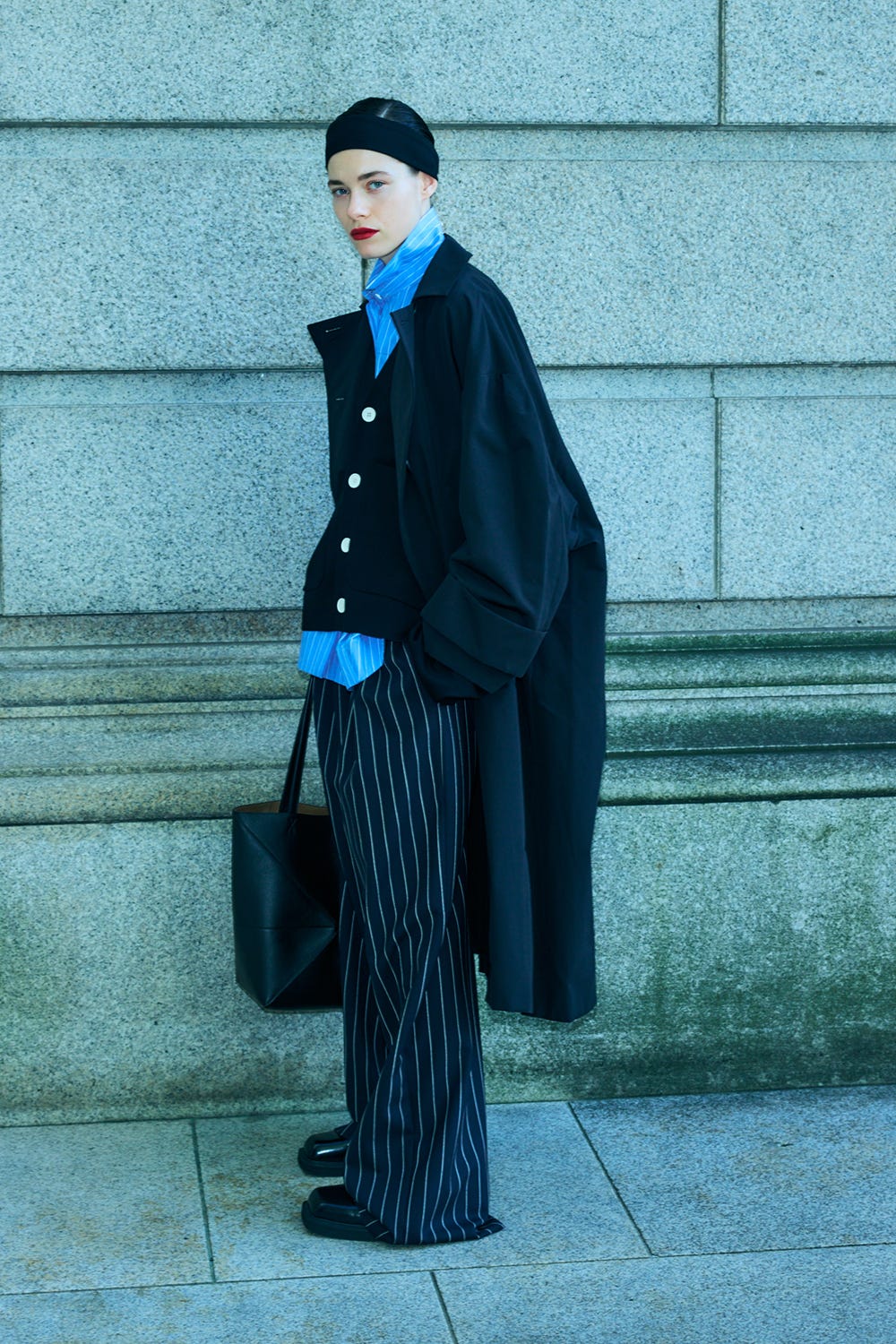 RELAX ELASTIC WIDE-TROUSERS D/NVY 38