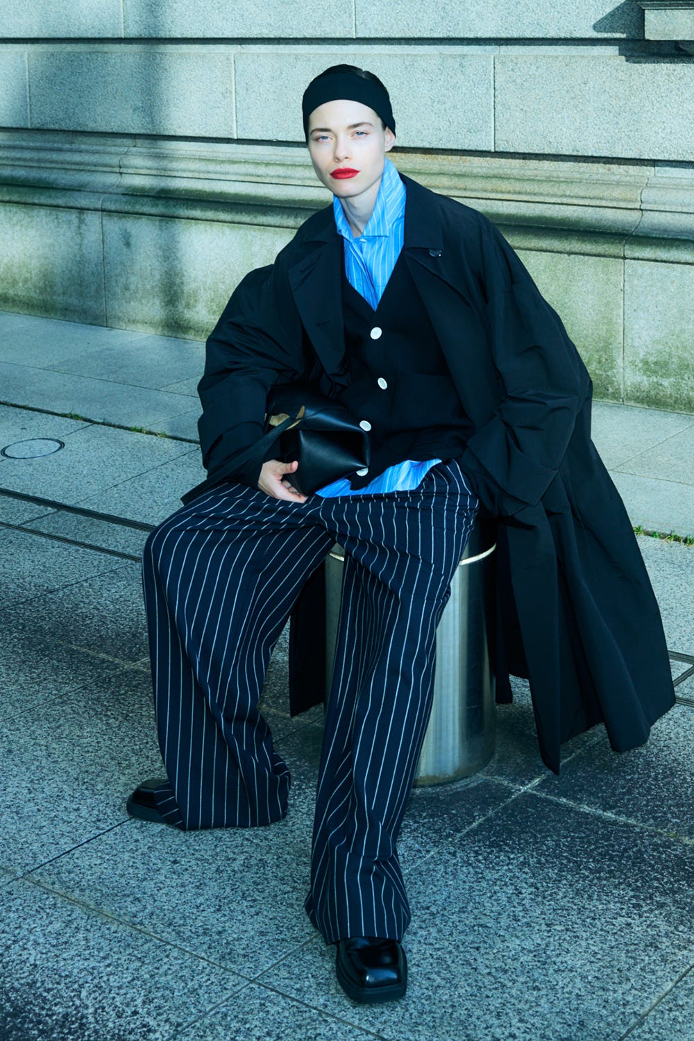 RELAX ELASTIC WIDE-TROUSERS D/NVY 38