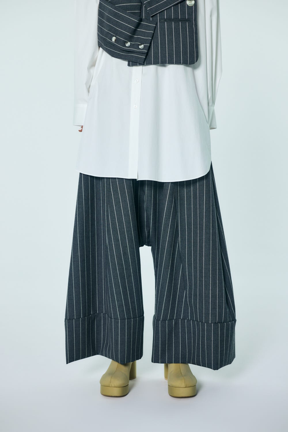 WIDE SAROUEL TROUSERS C.GRY 38