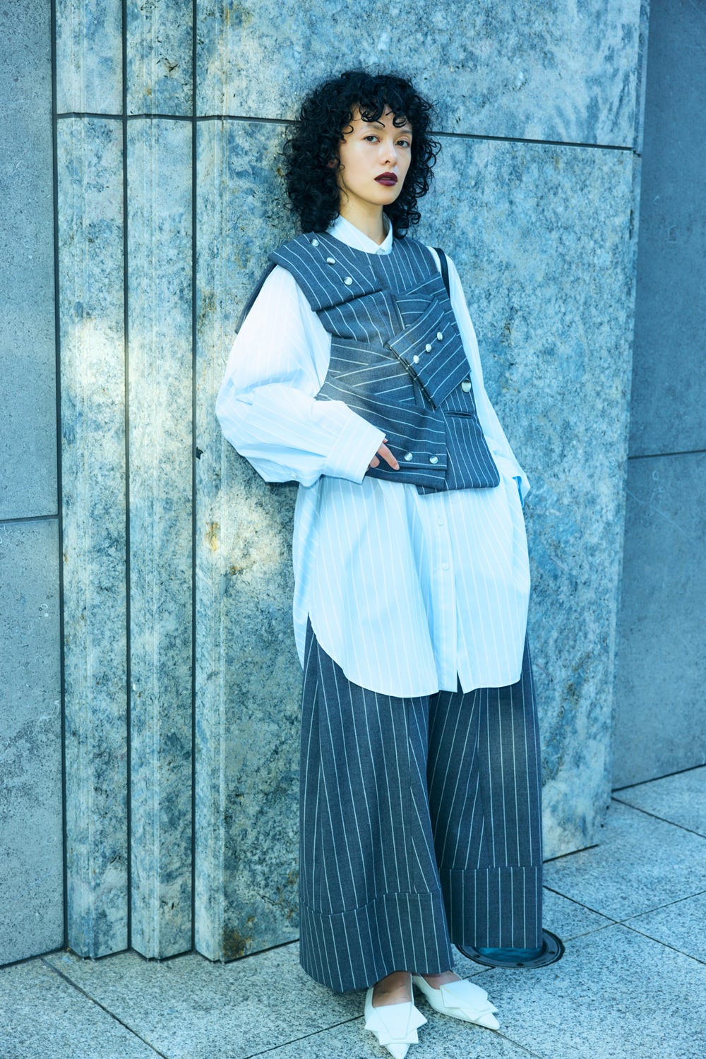 WIDE SAROUEL TROUSERS C.GRY 38