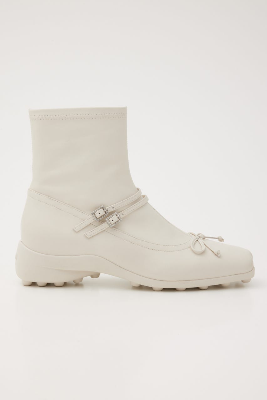 ドライビングリボンコンビストレッチブーツ WHT 23.5cm