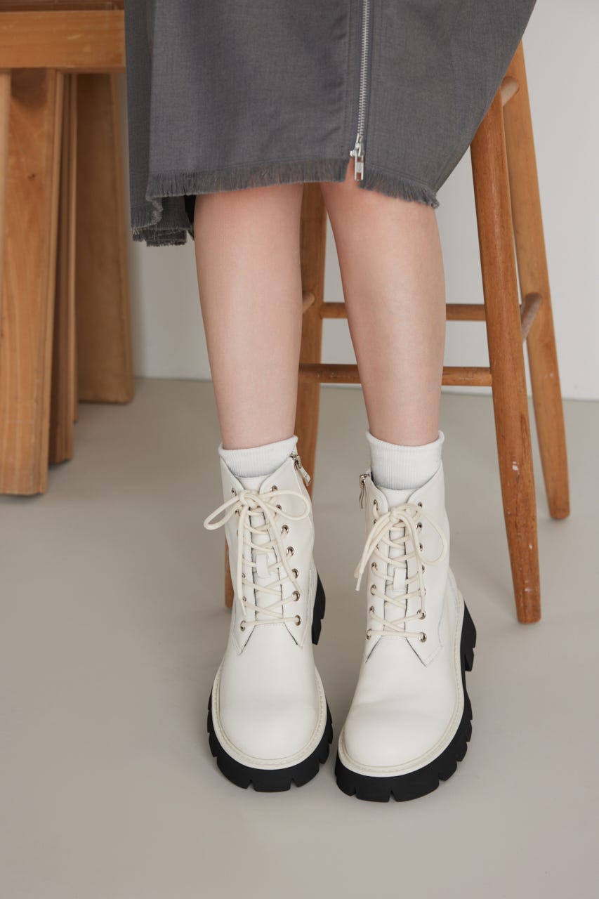 インボアコアレースアップブーツ WHT 24.5cm