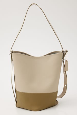 バイカラーバケットバッグ