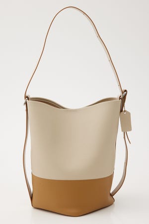 バイカラーバケットバッグ
