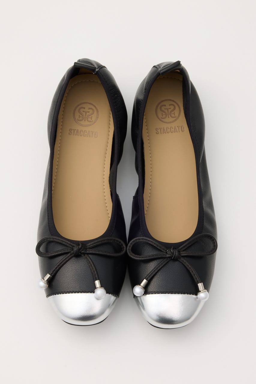 極美品　STACCATO スタッカート　フラットシューズ　リボン　金具　バレエ STACCATO｜スタッカートのバレエシューズ（フラットシューズ