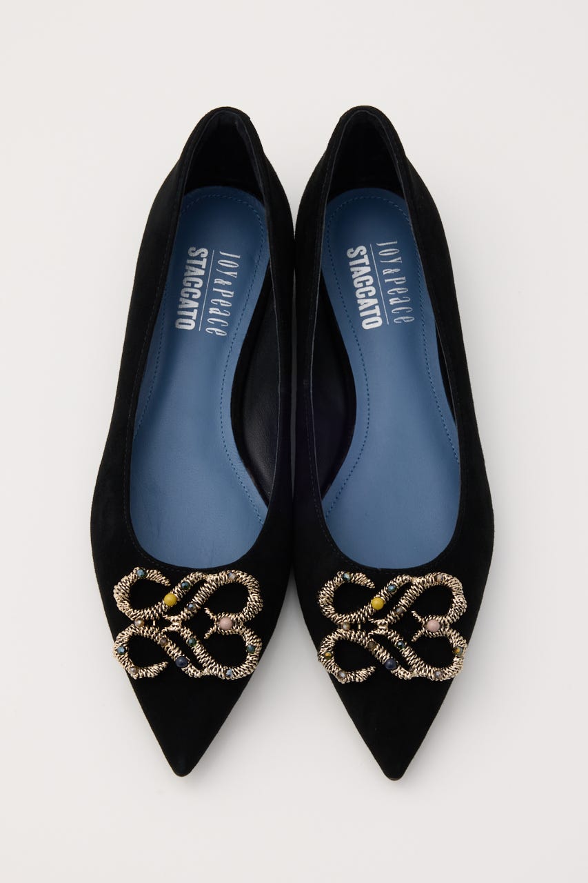 ST Union SR-3 ストック ブラック STACCATO | カラーグレインバックルフラット (スリッポン