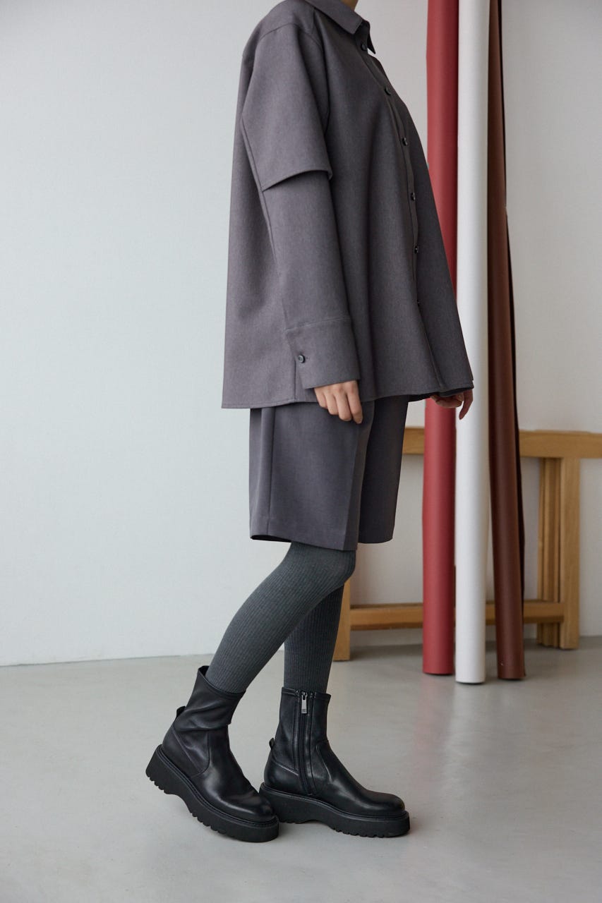 ジュードストレッチミディブーツ BLK 24.5cm