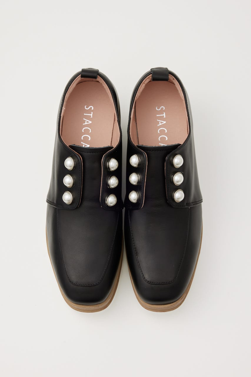 【美品】　STACCATO　メイジーパールプラットフォーム　黒　22cm STACCATO | メイジーパールプラットフォーム (ローファー