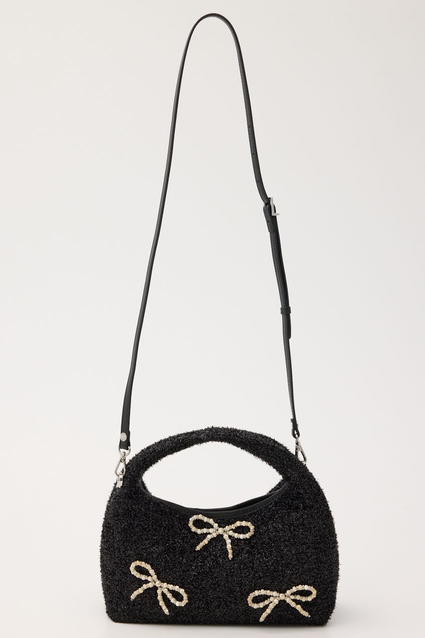 ルリーパールリボンハンドバッグ BLK FREE