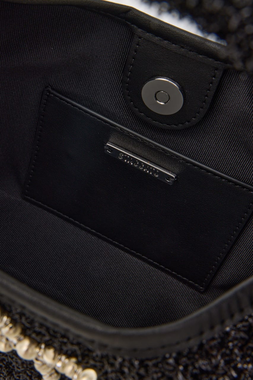 ルリーパールリボンハンドバッグ BLK FREE