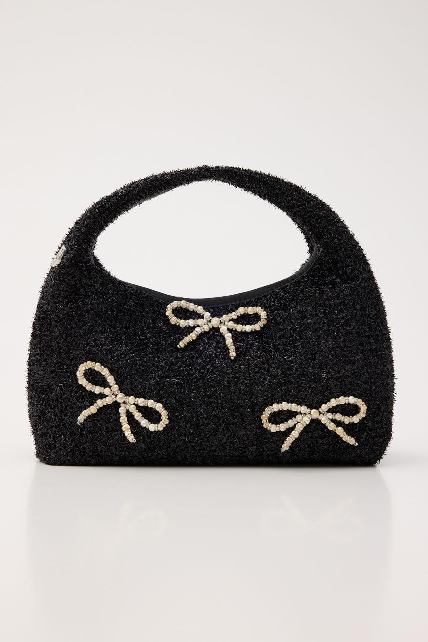 ルリーパールリボンハンドバッグ BLK FREE