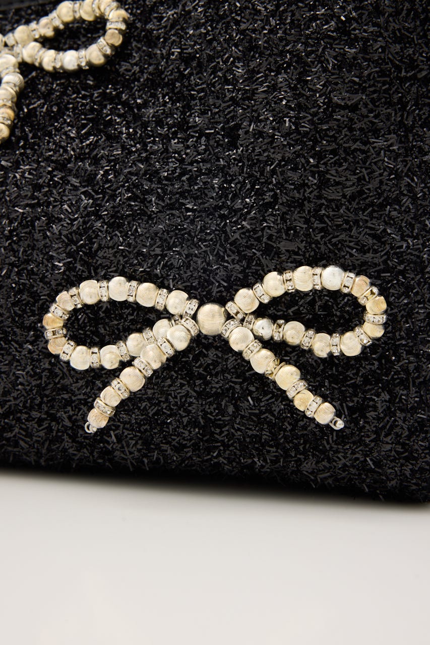 ルリーパールリボンハンドバッグ BLK FREE