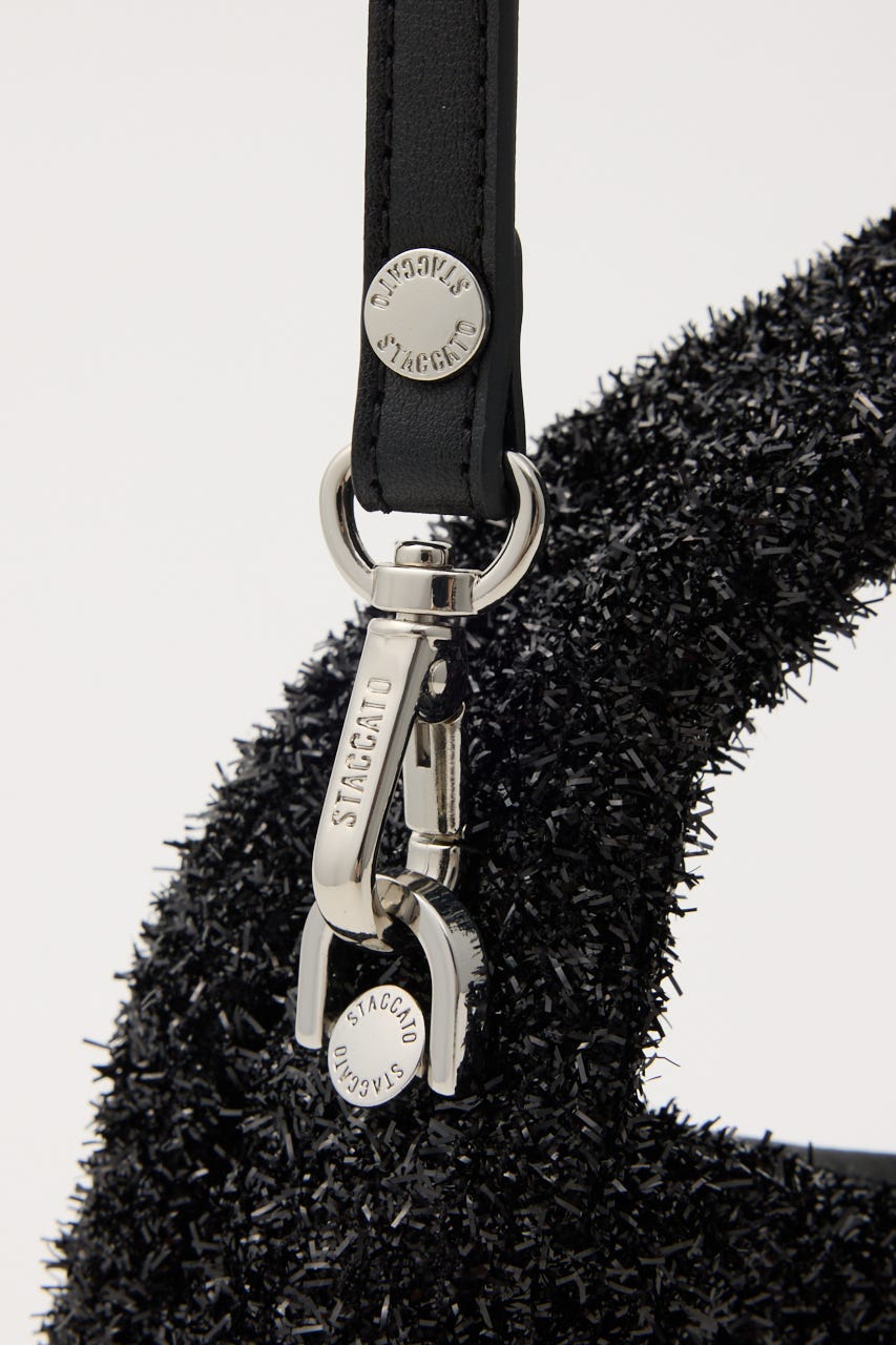 ルリーパールリボンハンドバッグ BLK FREE