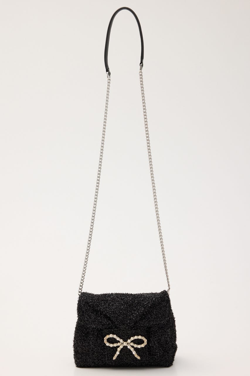 ルリーパールリボンショルダーバッグ BLK FREE