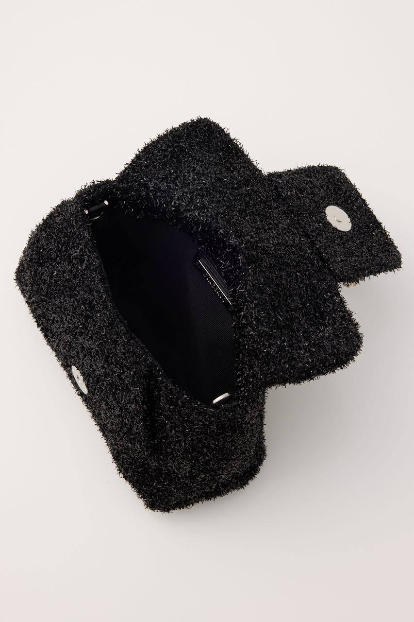 ルリーパールリボンショルダーバッグ BLK FREE