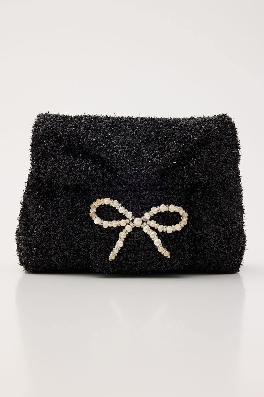 ルリーパールリボンショルダーバッグ BLK FREE