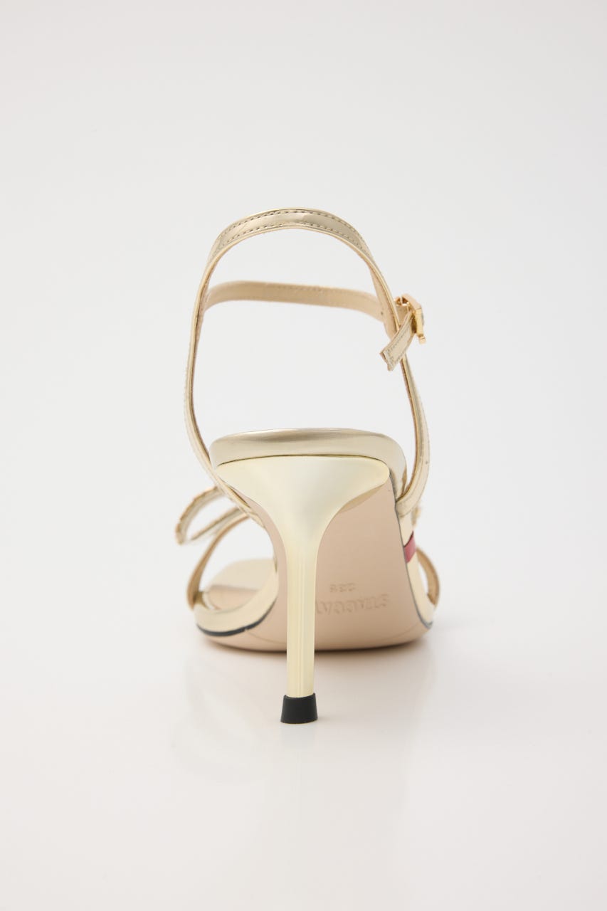 スィンリボンピンヒールサンダル GLD 22.0cm