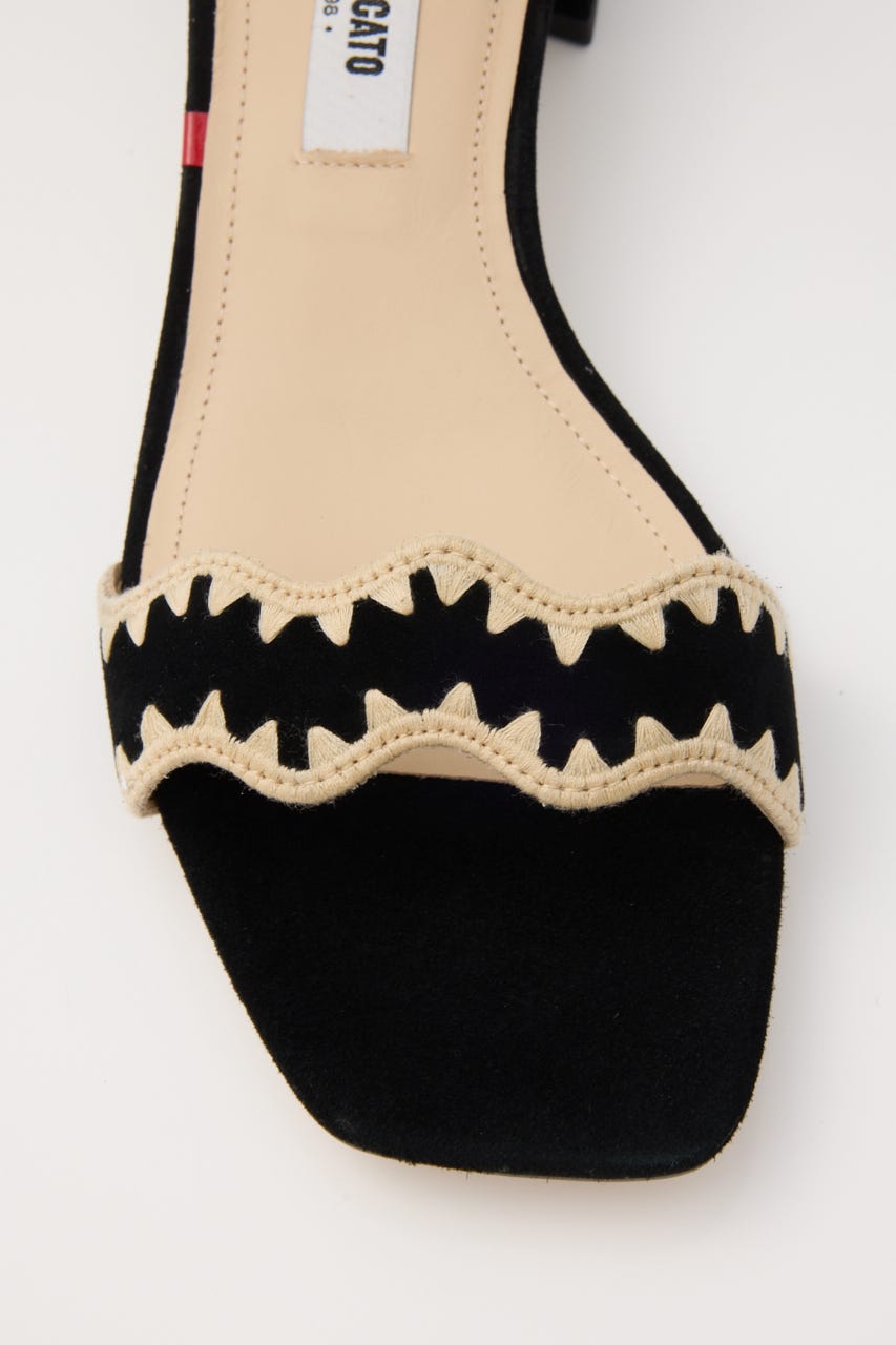 マーヤスカラップサンダル 柄BLK 22.0cm