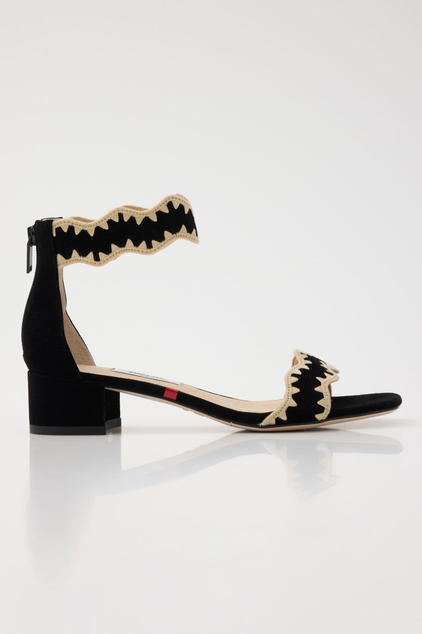 マーヤスカラップサンダル 柄BLK 22.0cm