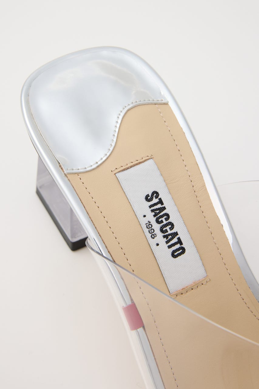 スィンリボンクリアヒールサンダル SLV 24.0cm