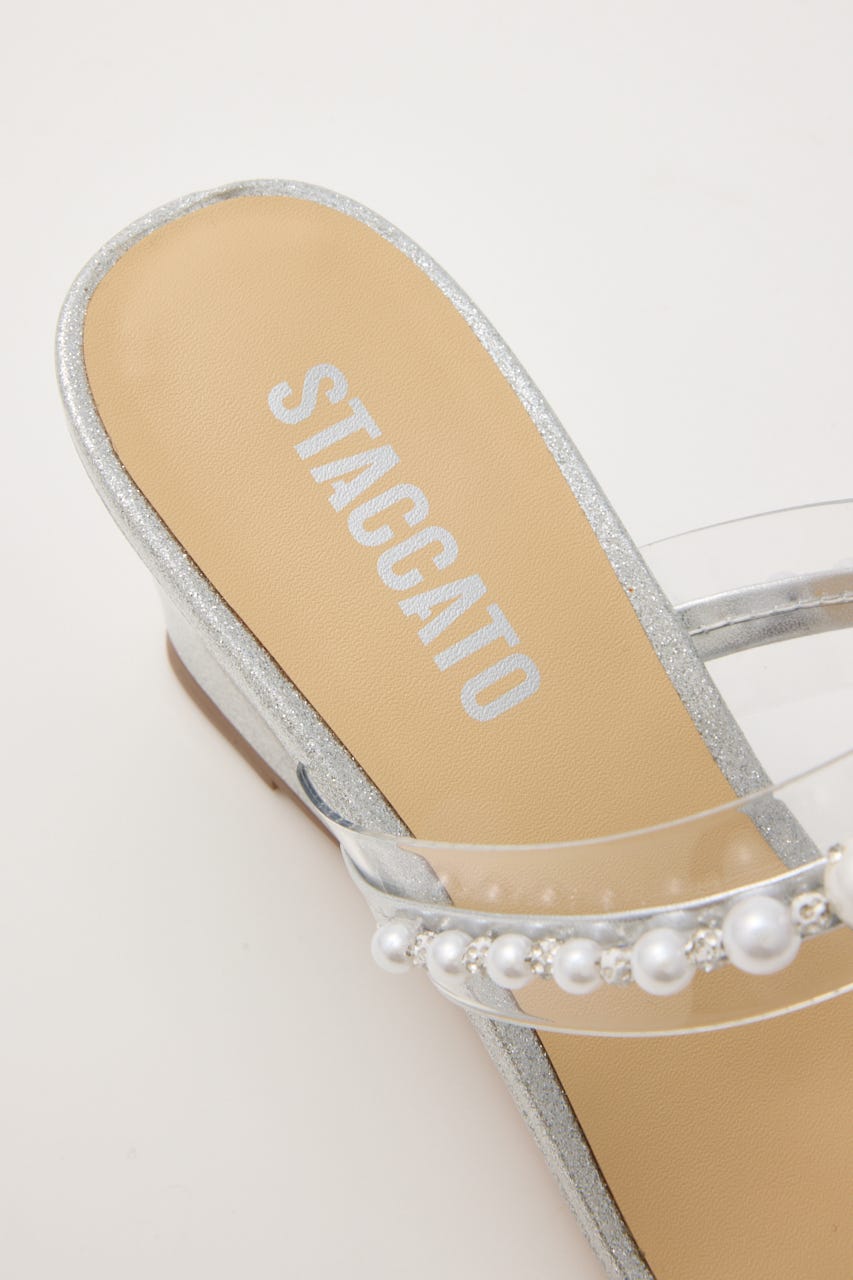 パールベルトヌーディーヒールサンダル SLV 23.0cm
