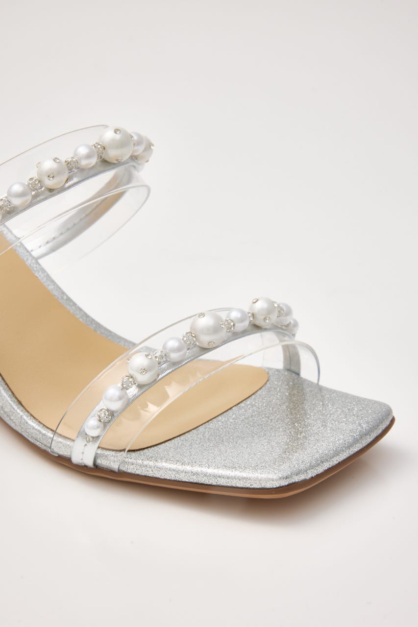 パールベルトヌーディーヒールサンダル SLV 23.0cm