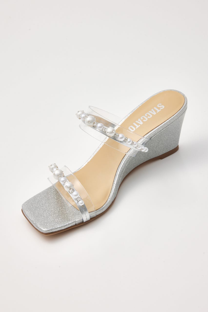パールベルトヌーディーヒールサンダル SLV 23.0cm