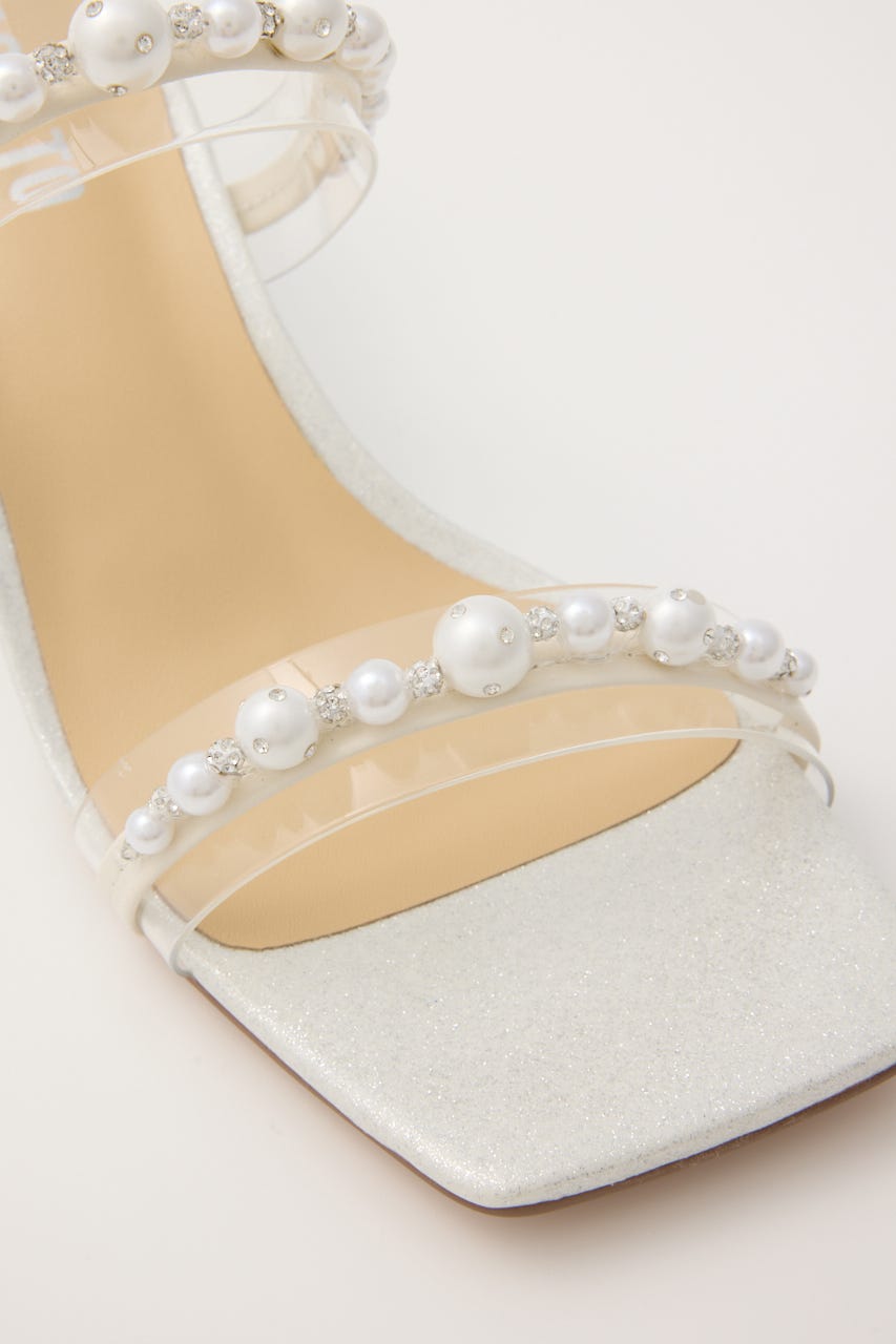 パールベルトヌーディーヒールサンダル WHT 23.0cm