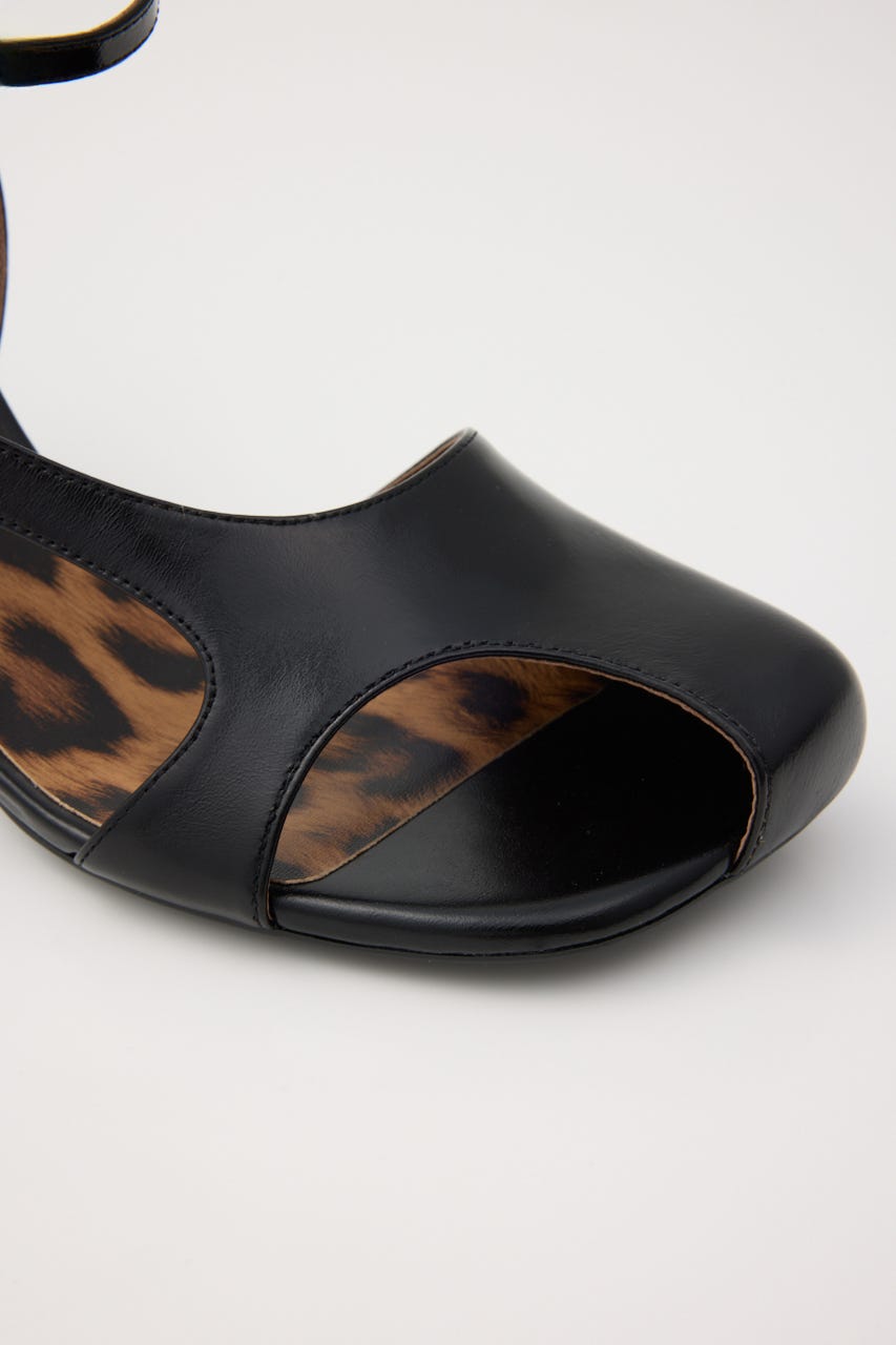 ポイントレオパードモードサンダル BLK 23.5cm