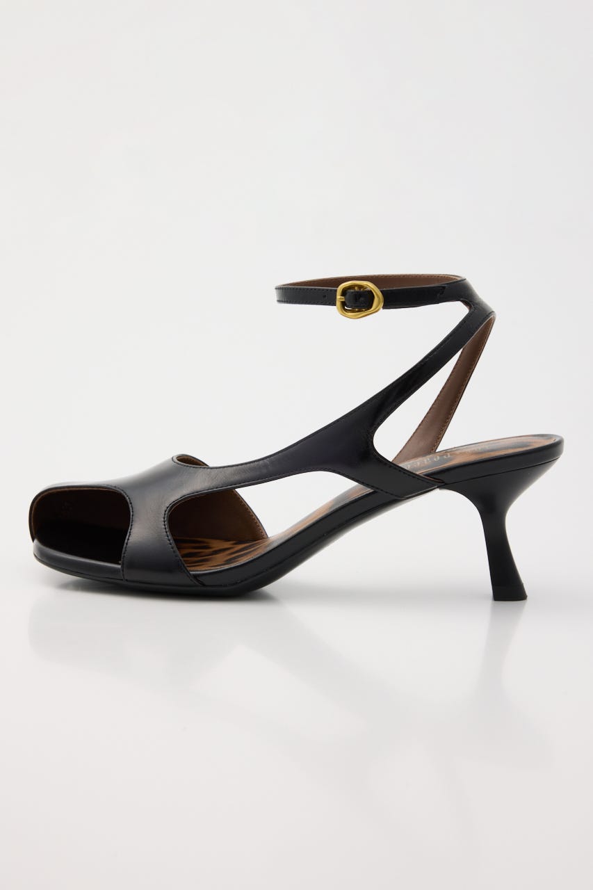 ポイントレオパードモードサンダル BLK 23.5cm